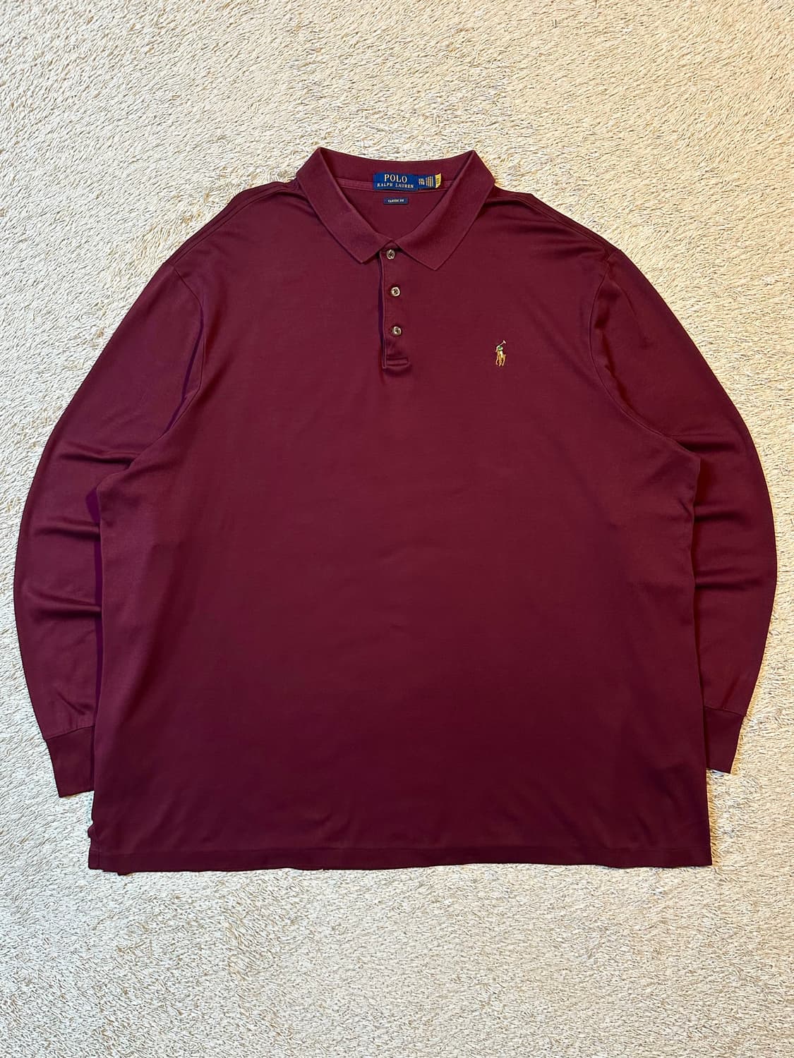 폴로 랄프로렌 신형 QR 멀티포니 PK 긴팔 카라티 버건디 상품이미지1