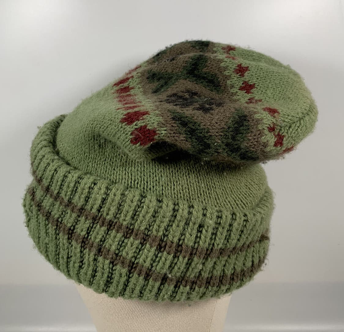 스투시 올드로고 니트 비니 그린/브라운 상품이미지4