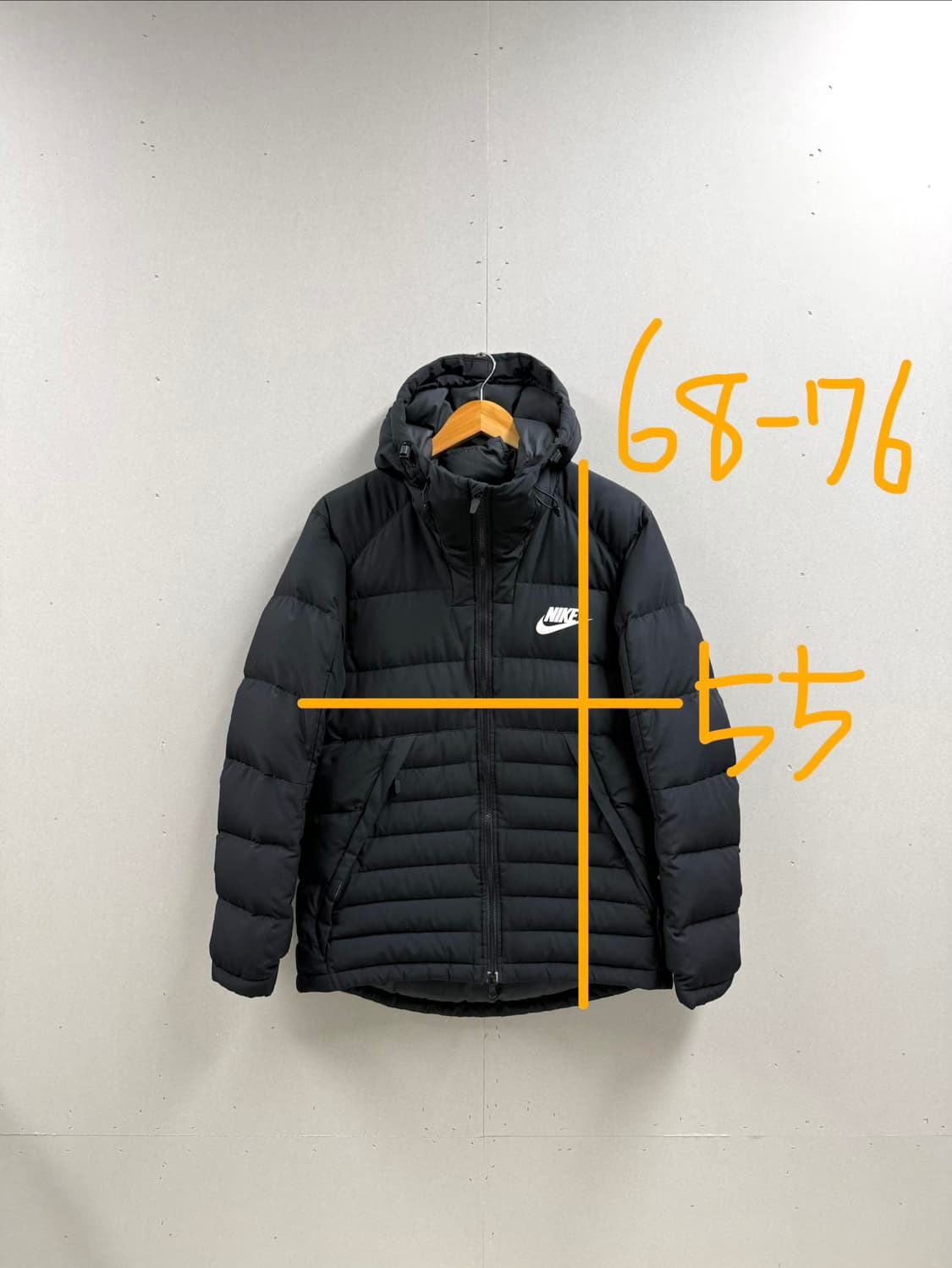 남성 100 L / 나이키 NSW 다운필 후드 경량 패딩 블랙 상품이미지2