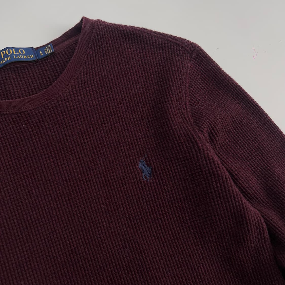 Polo Ralph Lauren 폴로 버건디 네이비포니 와플 니트  상품이미지4