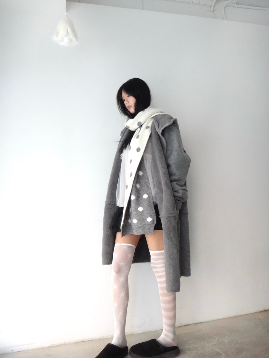 Soft pocket hoody coat / light grey 상품이미지1