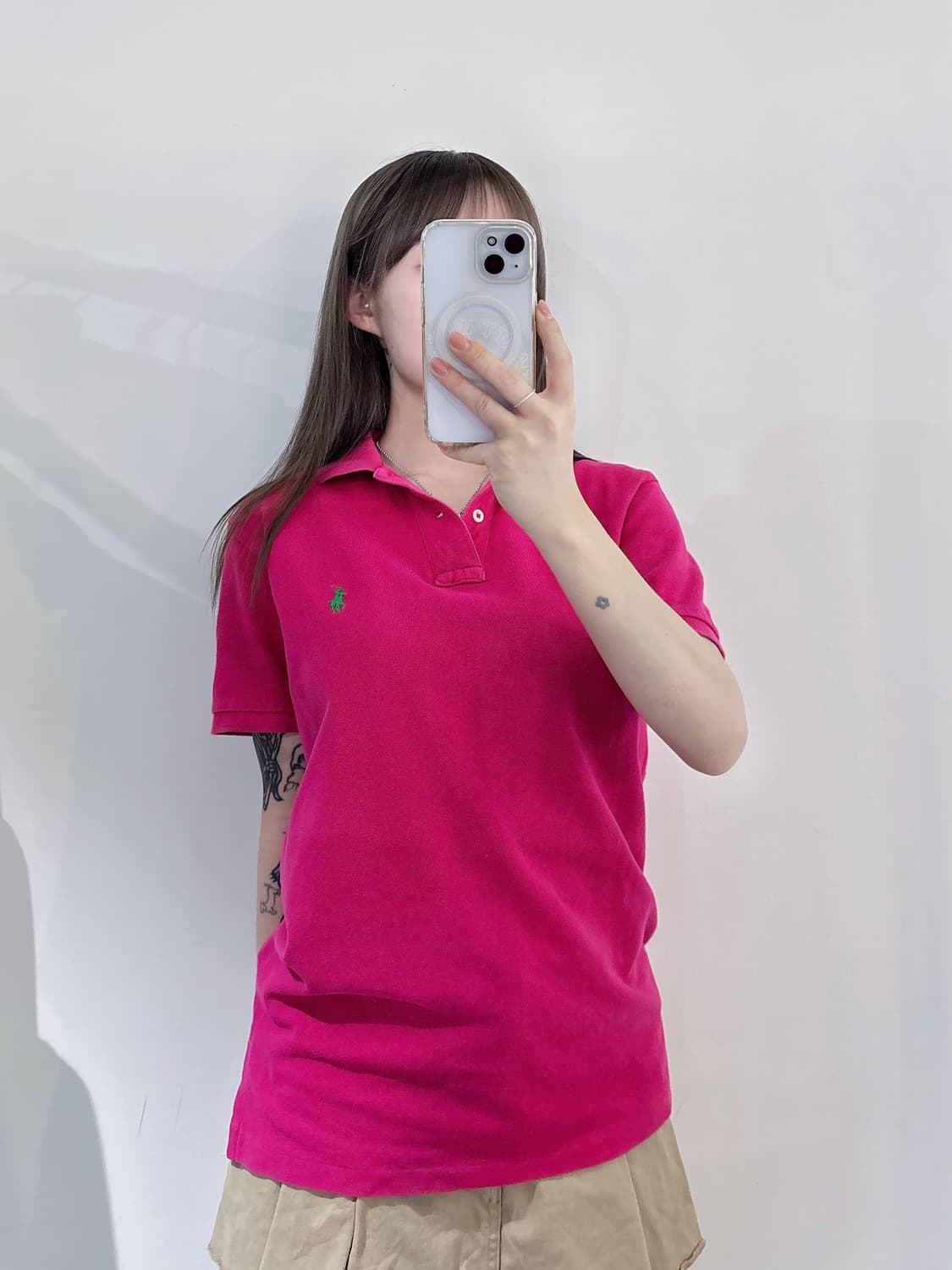 폴로랄프로렌 그린포니 핑크 반팔 카라티 상품이미지2