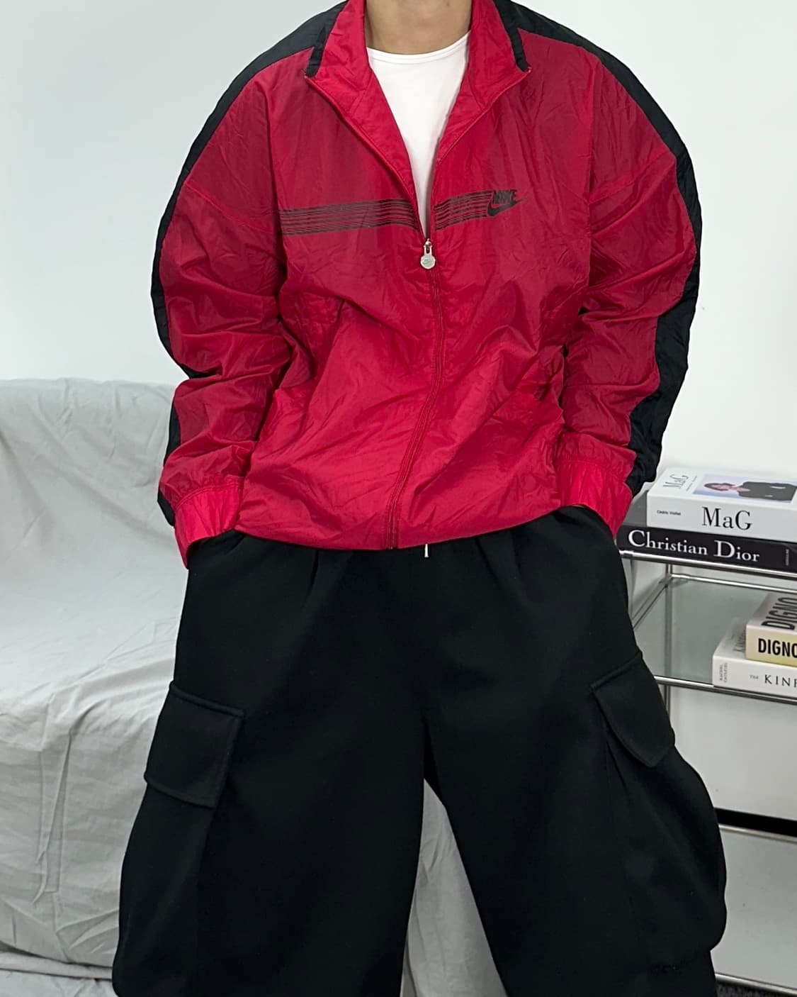 나이키 90s 레드 버건디 바람막이 L 상품이미지1