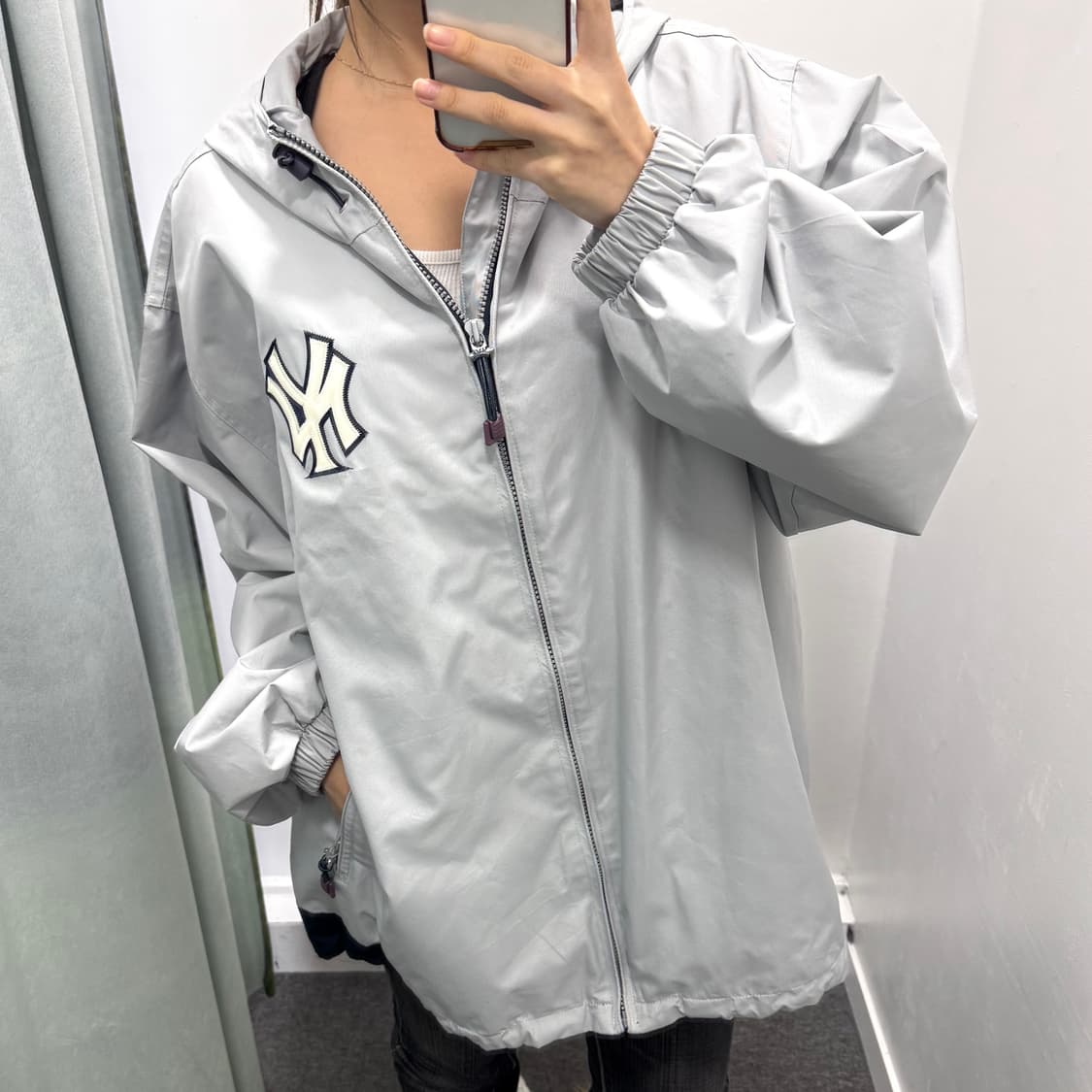 W.W.S mlb 양키즈 그레이 바람막이 자켓 상품이미지3