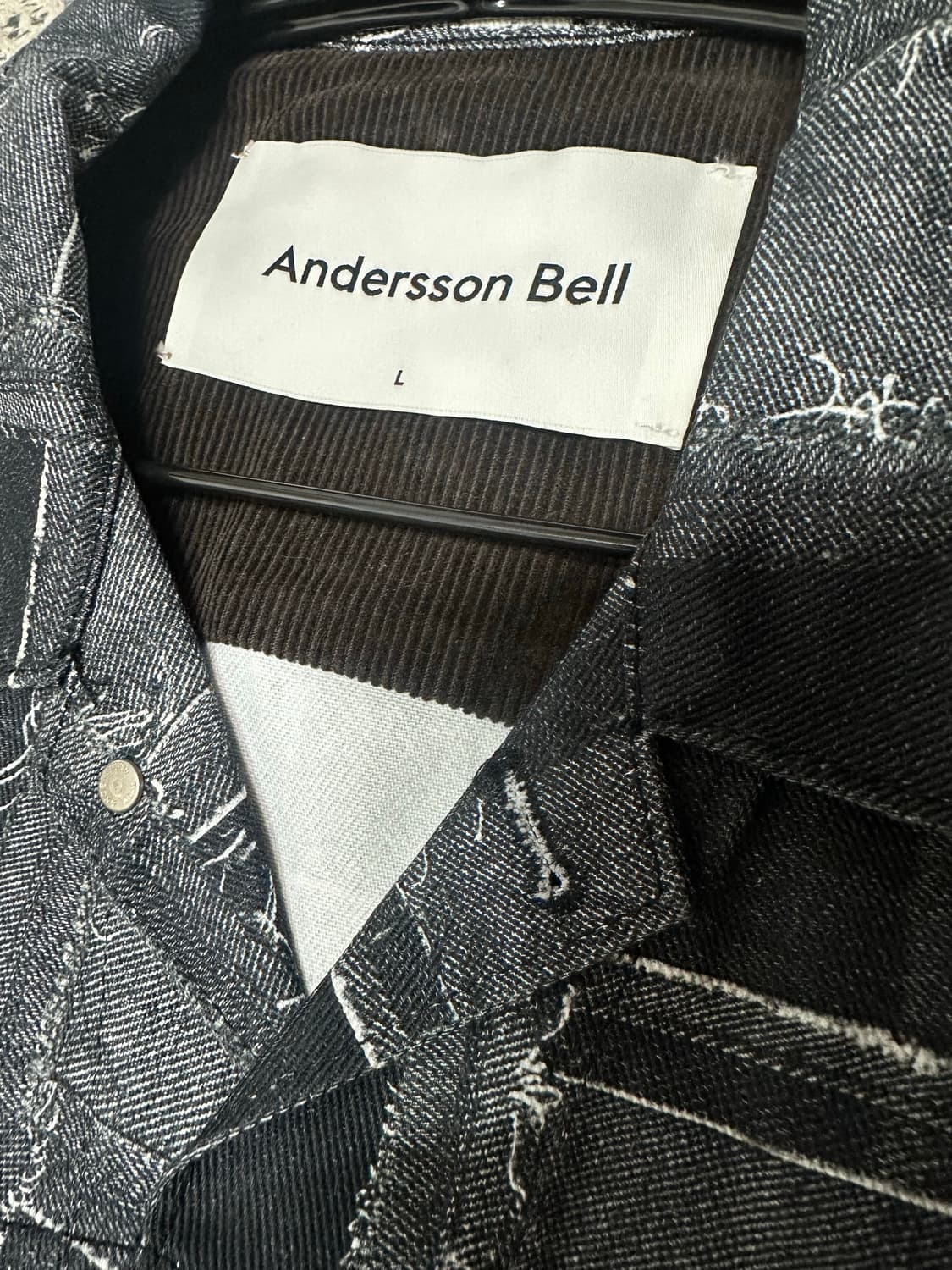 앤더슨벨 데님 패치워크 자켓 블랙 상품이미지3