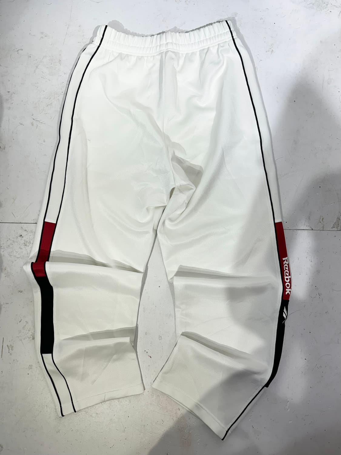 리복 화이트 사이드 라인 와이드 트레이닝 팬츠 M 상품이미지5