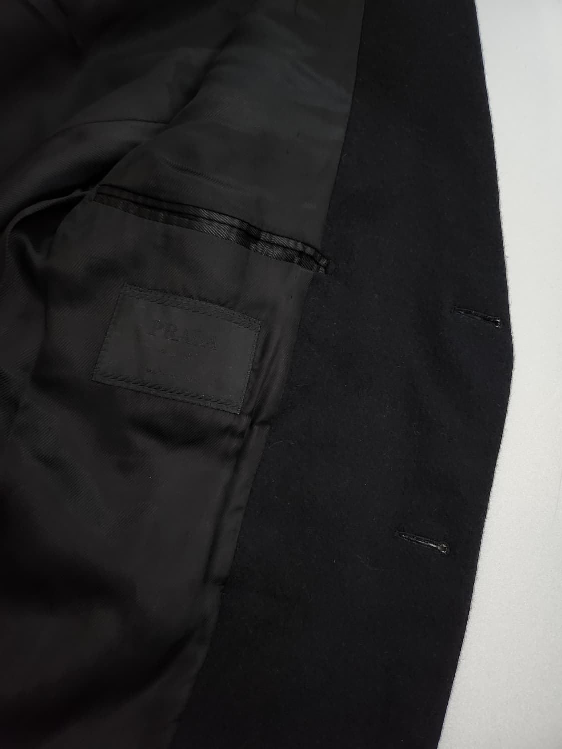 프라다 남성 울  코트 블랙 상품이미지5