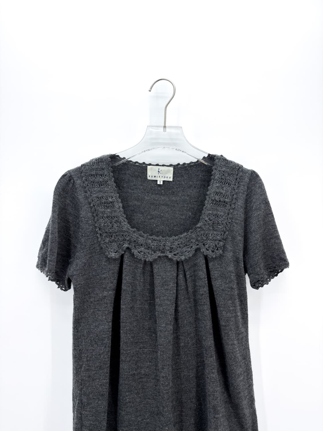 빈티지 레이스 반팔 레이어드 니트 상품이미지3