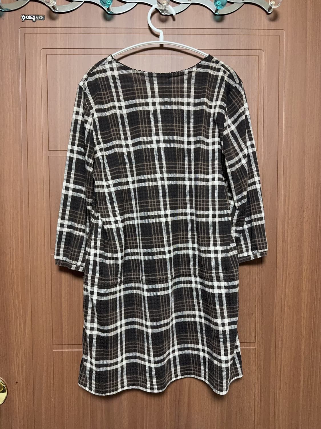 모리걸 하구미 일본 빈티지 체크 레이스 7부 원피스 상품이미지3