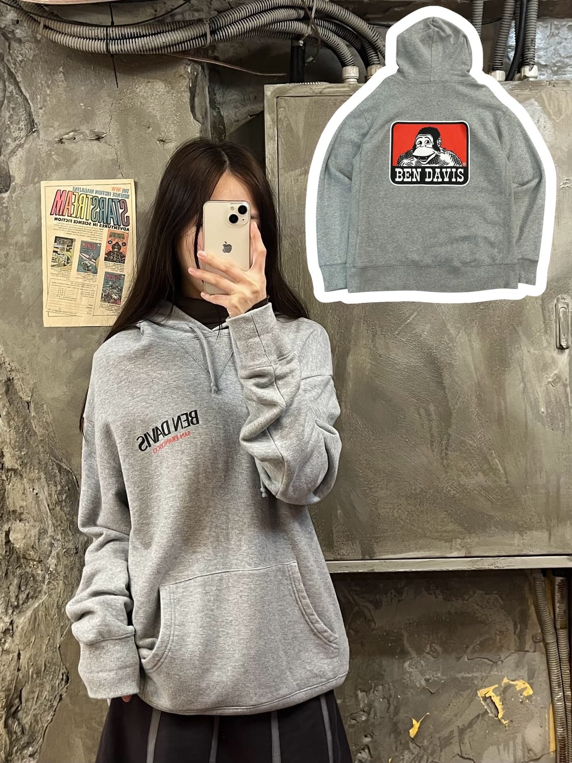 벤데이비스 후드티 그레이 L #csz520 상품이미지1