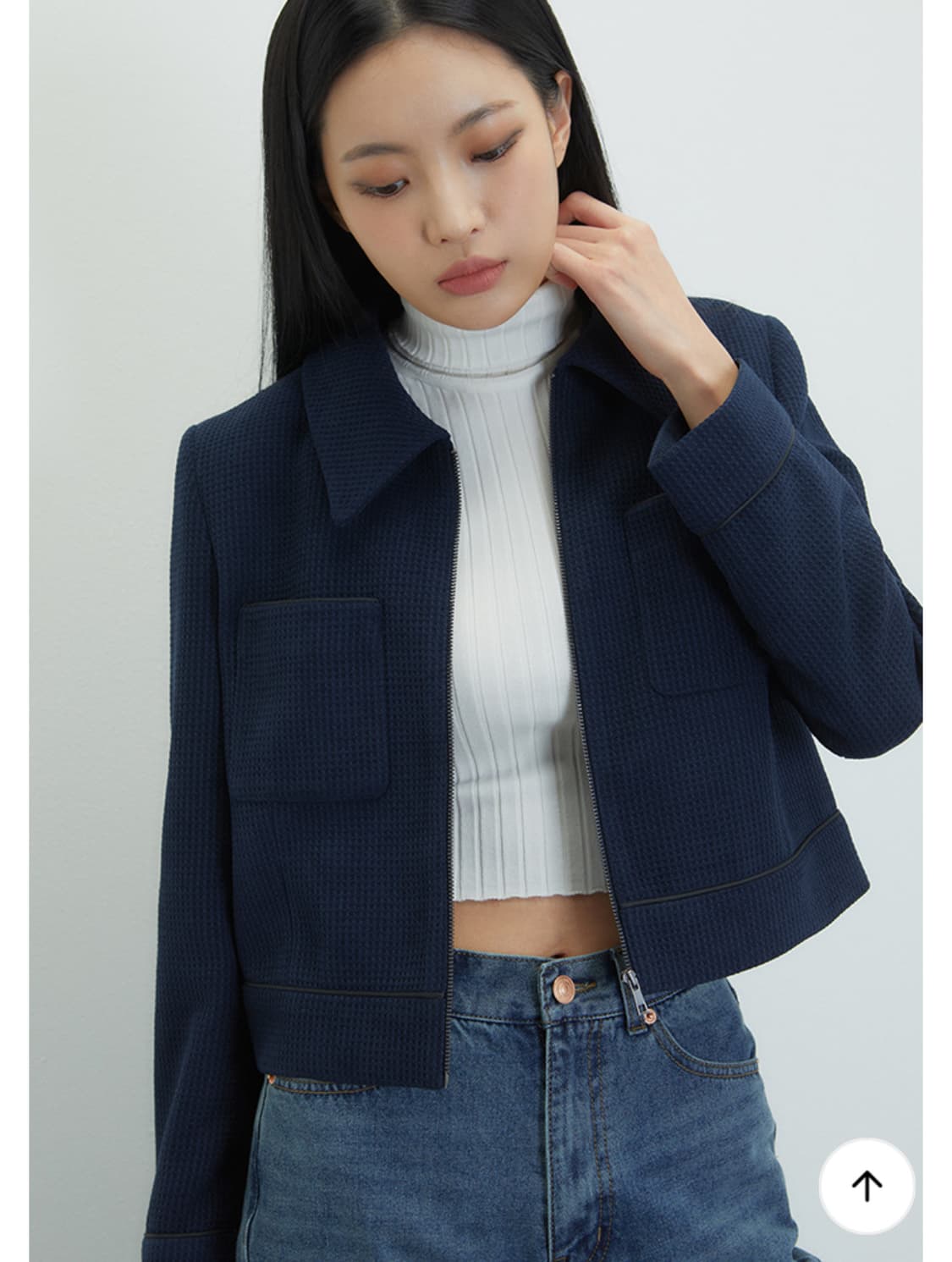 미쏘 집업 카라 트위드자켓 상품이미지2