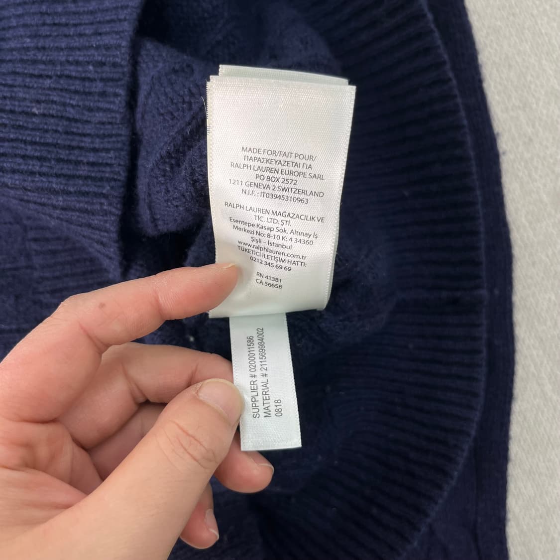 W 95 폴로랄프로렌 캐시미어 울 꽈배기 브이넥 니트 상품이미지6