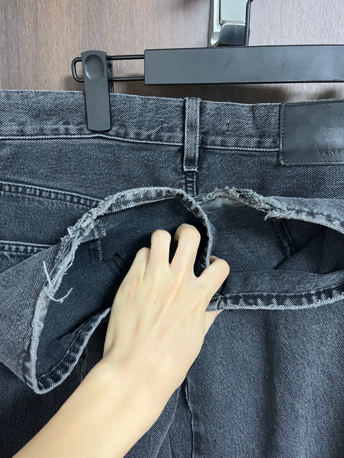 선플라워 와이드 트위스트 워시드블랙 32사이즈 상품이미지3