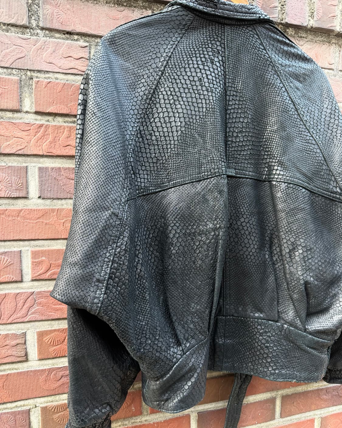 80s UK 빈티지 3D 포켓 레더 봄버 상품이미지5