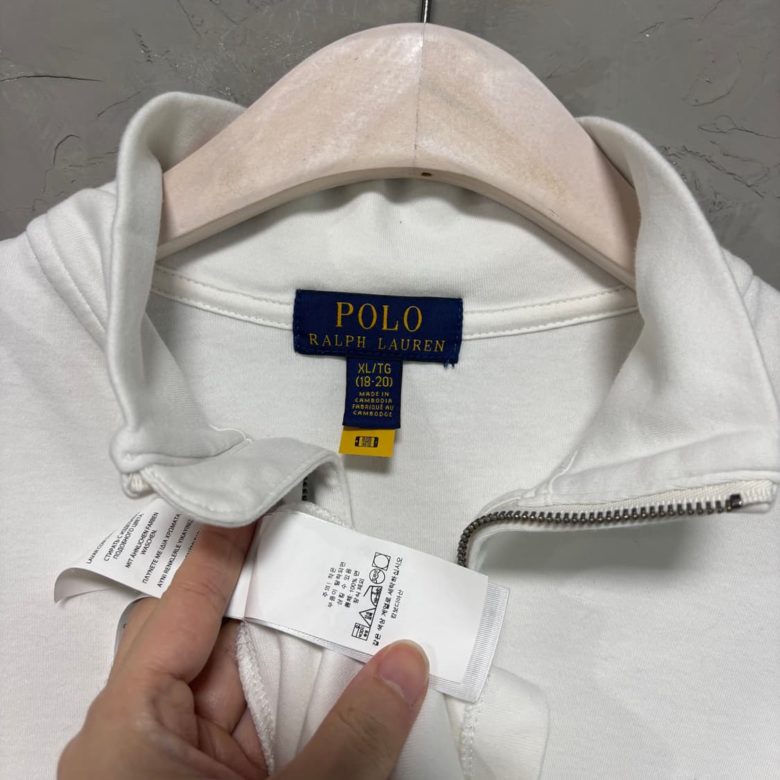 폴로 랄프로렌 니트 반집업 화이트 상품이미지3