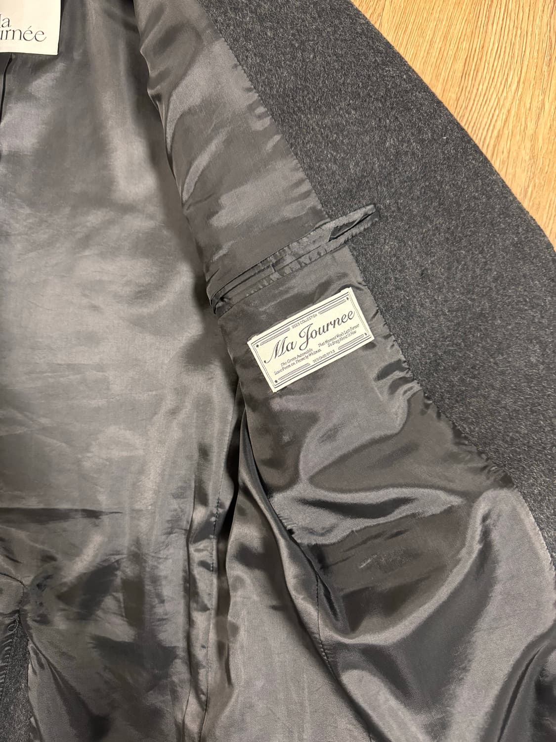 마조네 캐시미어 하프코트 차콜 S사이즈 상품이미지4