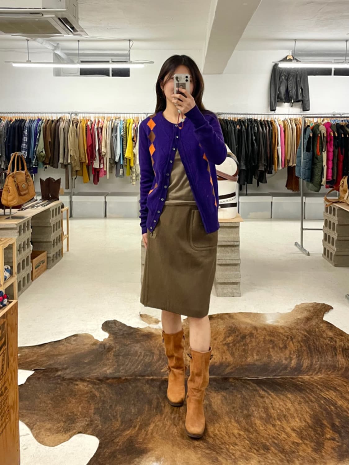 UNITED ARROWS agyle cardigan 아가일 카라리스 상품이미지2