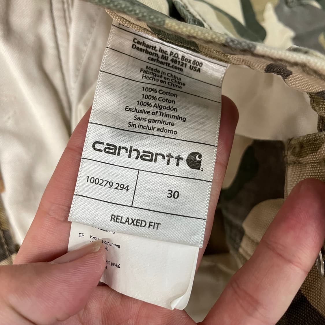 칼하트 러기드 카모 카고 쇼츠 데드스탁 상품이미지3