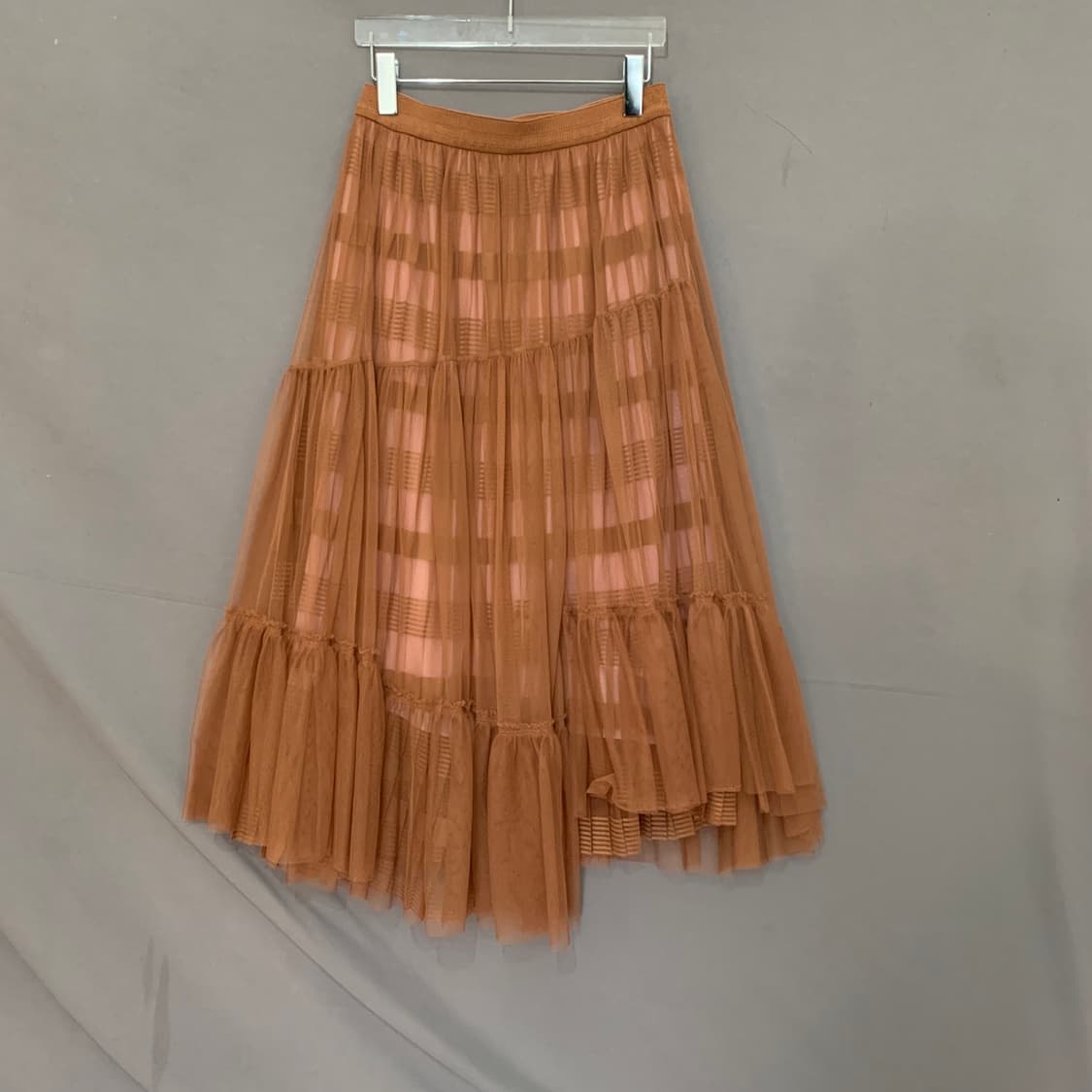 25인치 시스템 쉬폰 튤 밴딩 롱 스커트 치마 상품이미지2