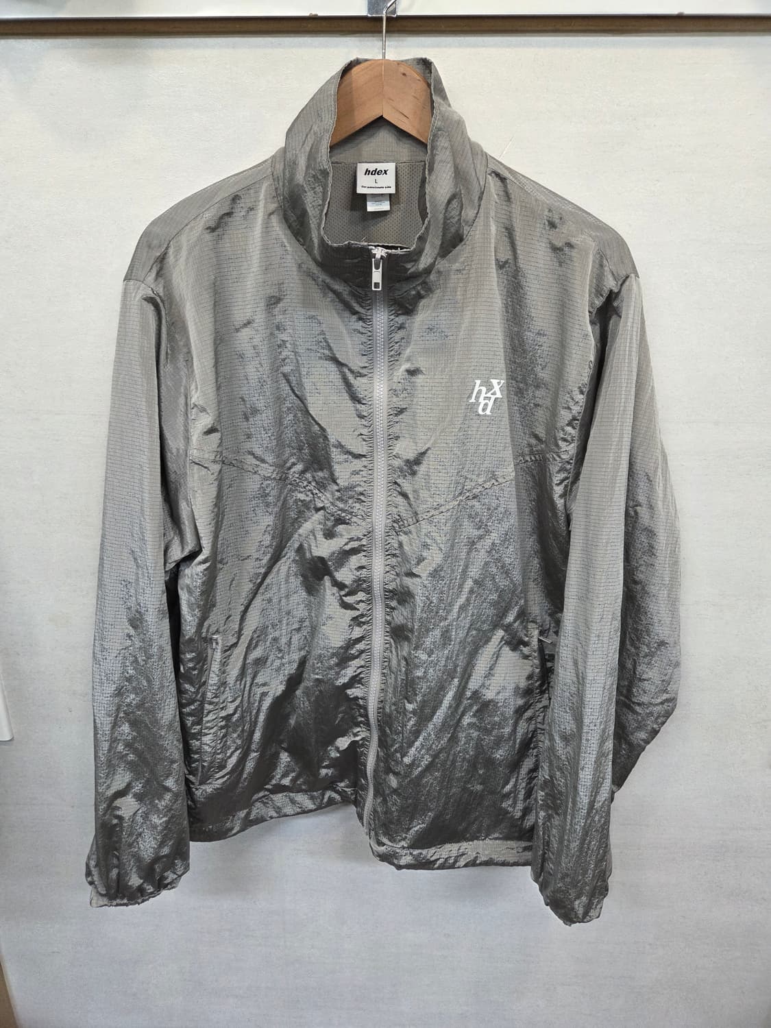 에이치덱스 메탈 컬러 빅로고 바람막이 집업자켓 L 오버핏  상품이미지1
