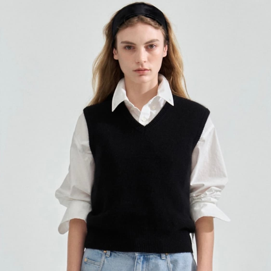 더바넷 Black Angora Knit Vest 니트조끼 상품이미지5