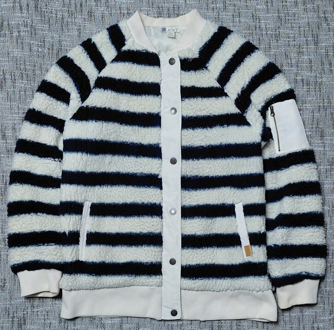 일본 ROXY 스트라이프 플리스 L 상품이미지1