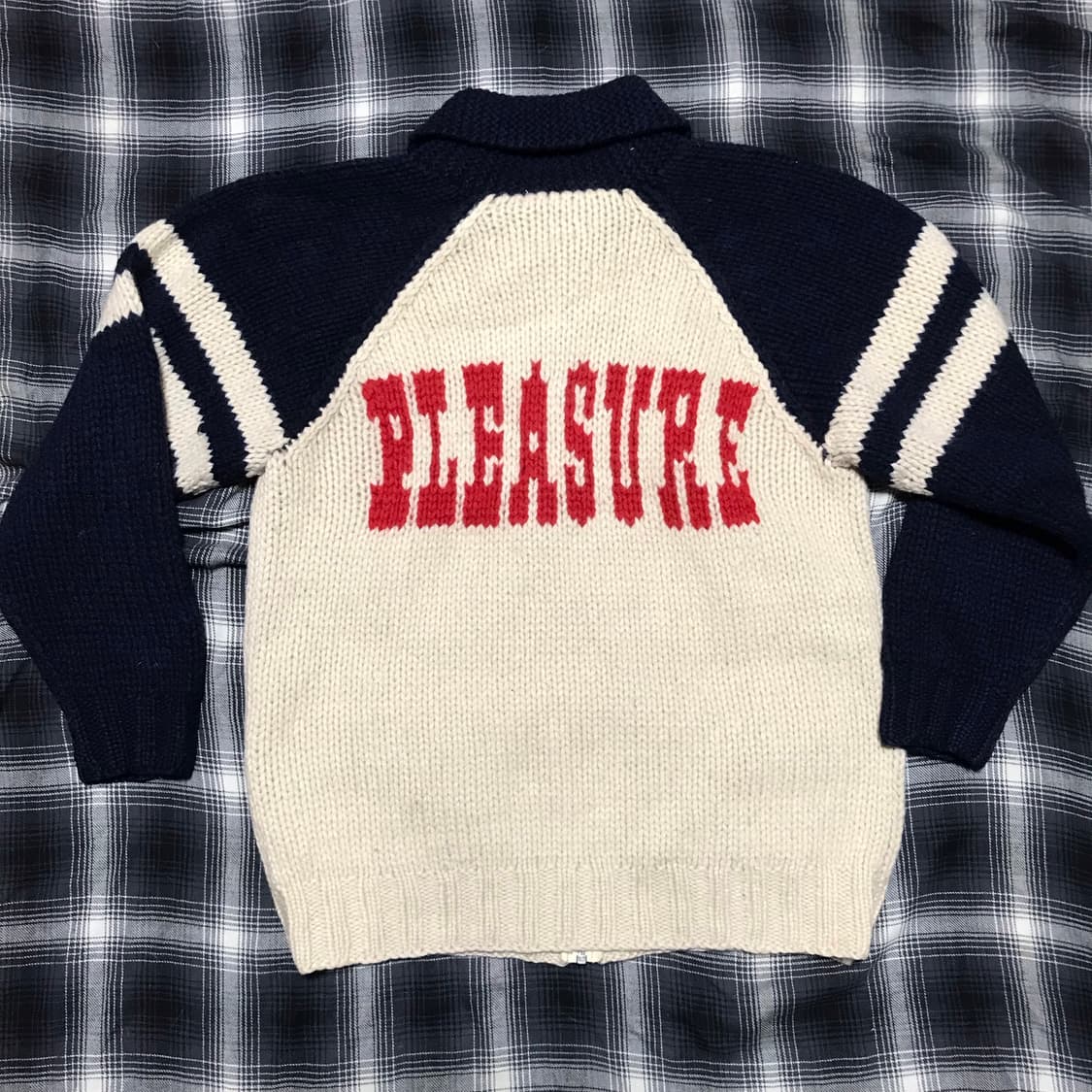 재팬 90s 네이비 오프화이트 헤비 울 코위찬 상품이미지2