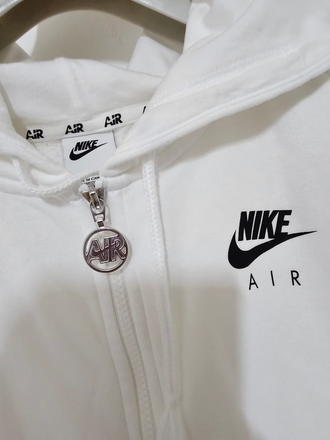 나이키 여성 오버사이즈 화이트 집업 후두 크롭 L/90 새상품 상품이미지2