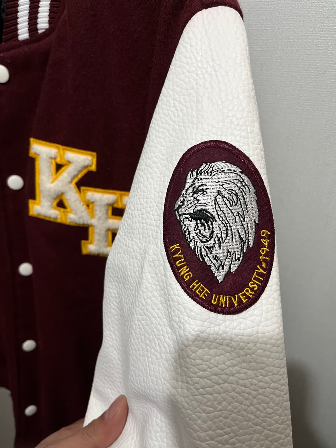 바시티 자켓 경희대 버건디 100 상품이미지2