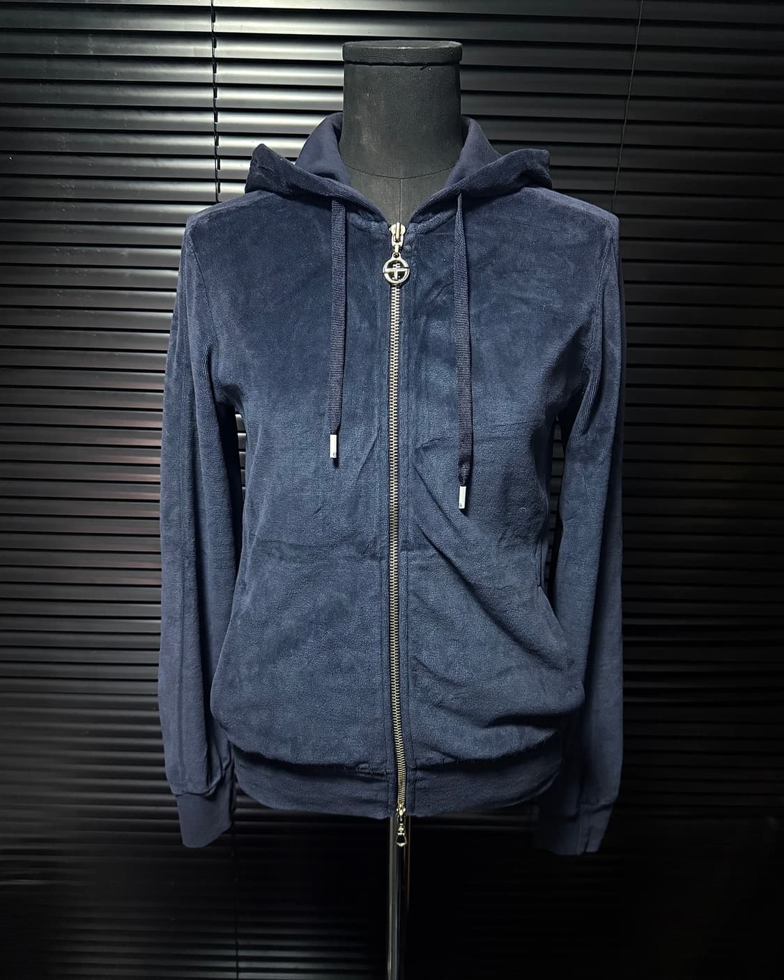 세르지오 타키니 벨벳 벨루어 투웨이 후드 집업 남색 네이비 S 90 일본 상품이미지1