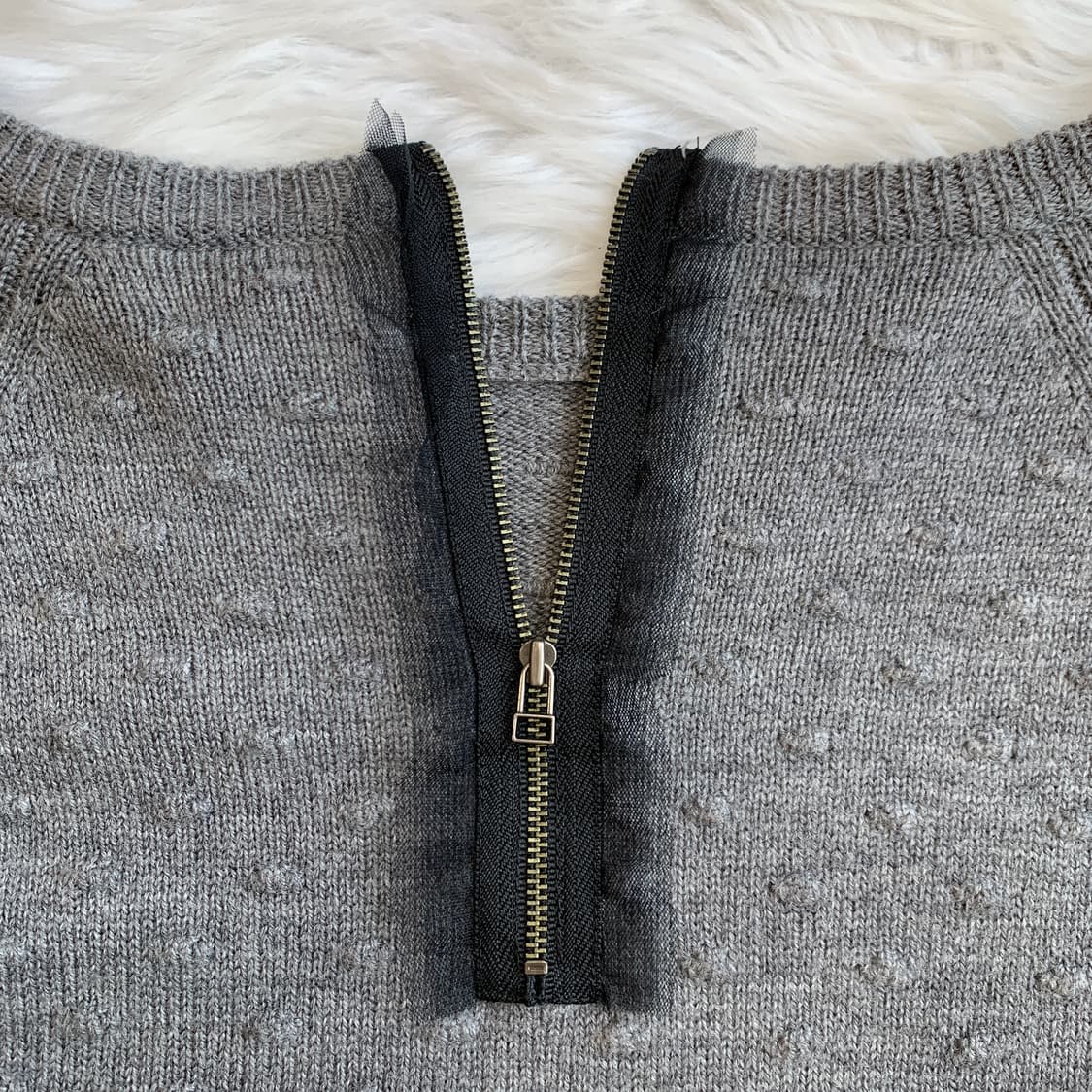 랑방 LANVIN 레이스 배색 보트넥 엠보 니트 1693 상품이미지8