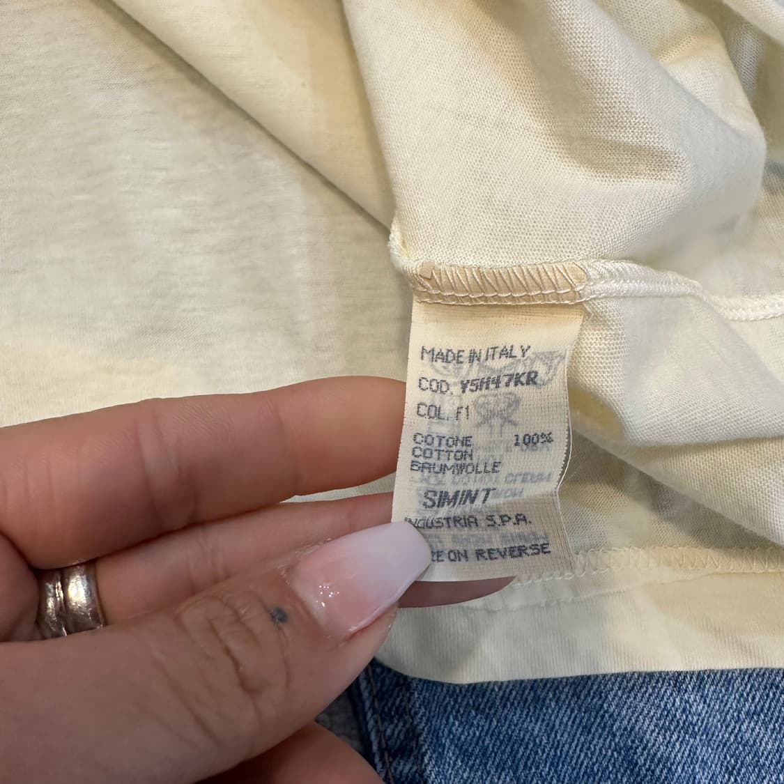 아르마니 아르마니진 크림 반팔 티셔츠M 상품이미지4