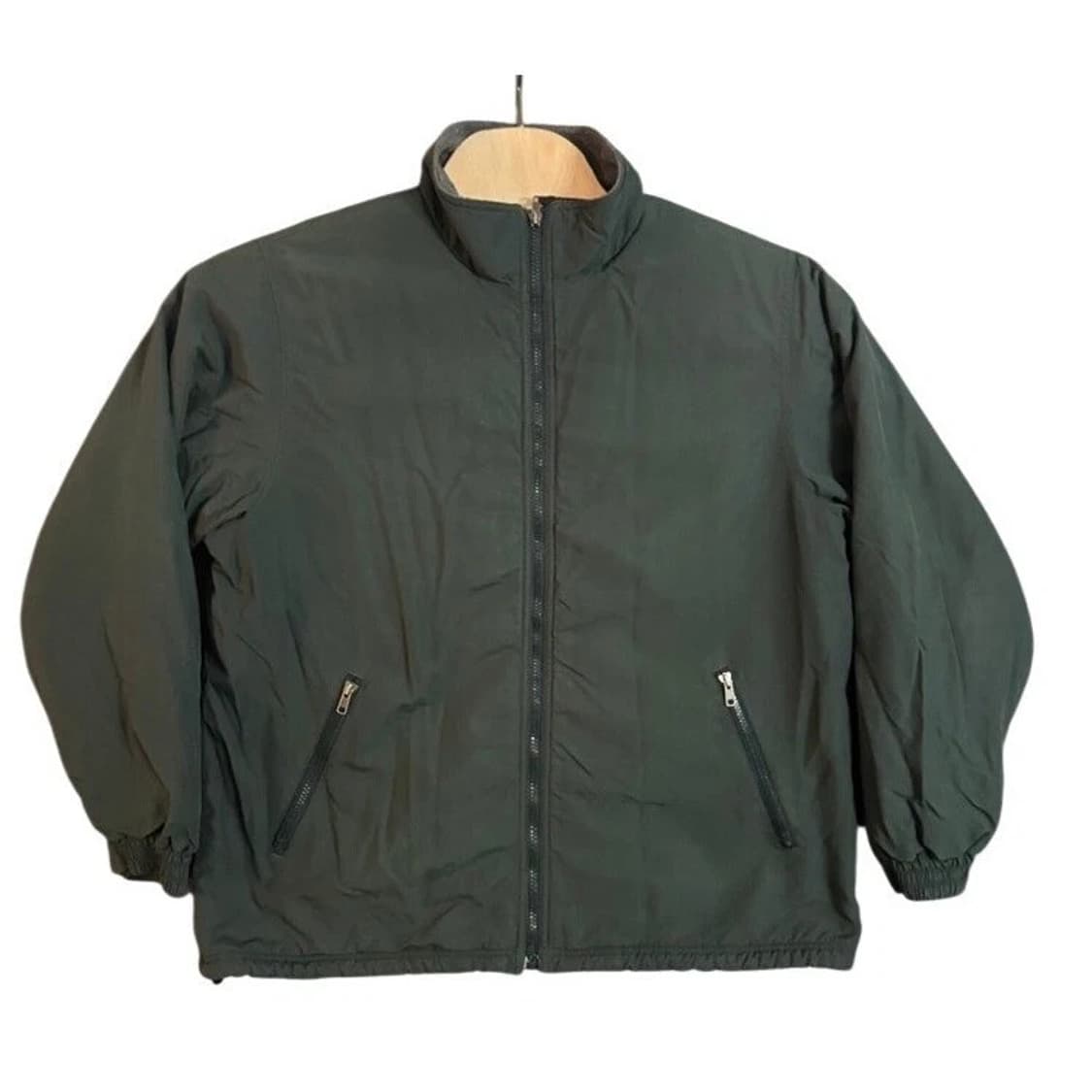 엘엘빈 플리스 안감 풀 집업 재킷 그린 상품이미지1