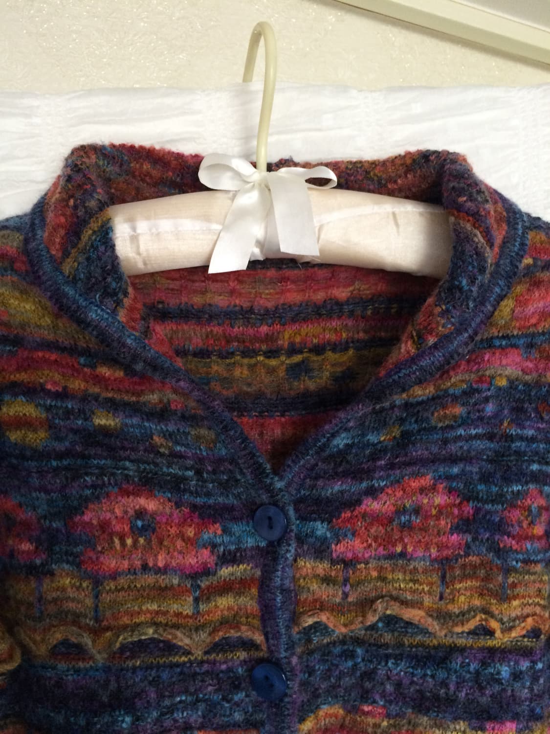 빈티지 패턴 버튼 니트 가디건 상품이미지2