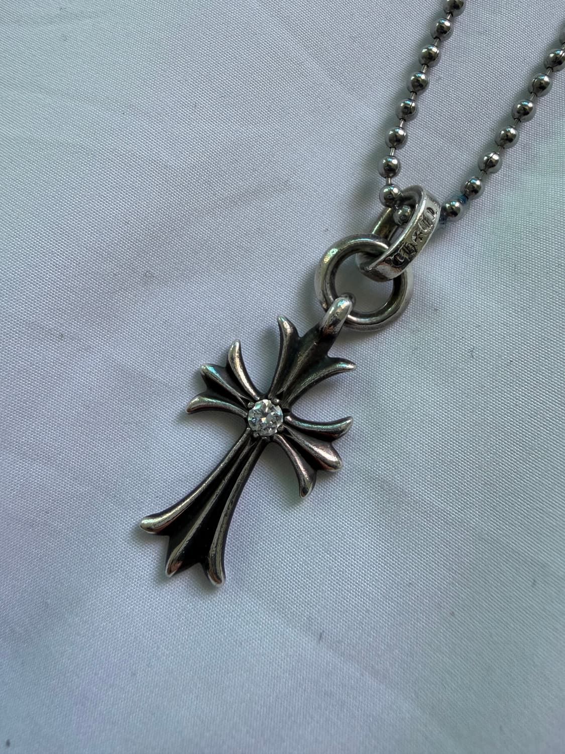 크롬하츠 타이니크로스 1p 파베다이아 펜던트 목걸이  상품이미지1