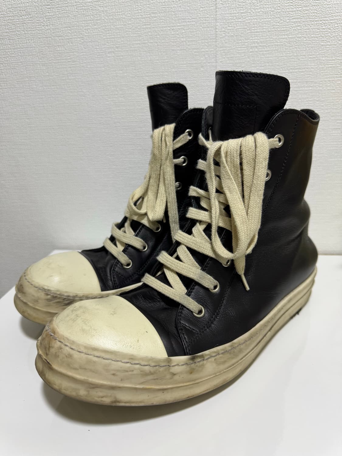 릭오웬스 라몬즈 하이 레더 블랙 상품이미지2