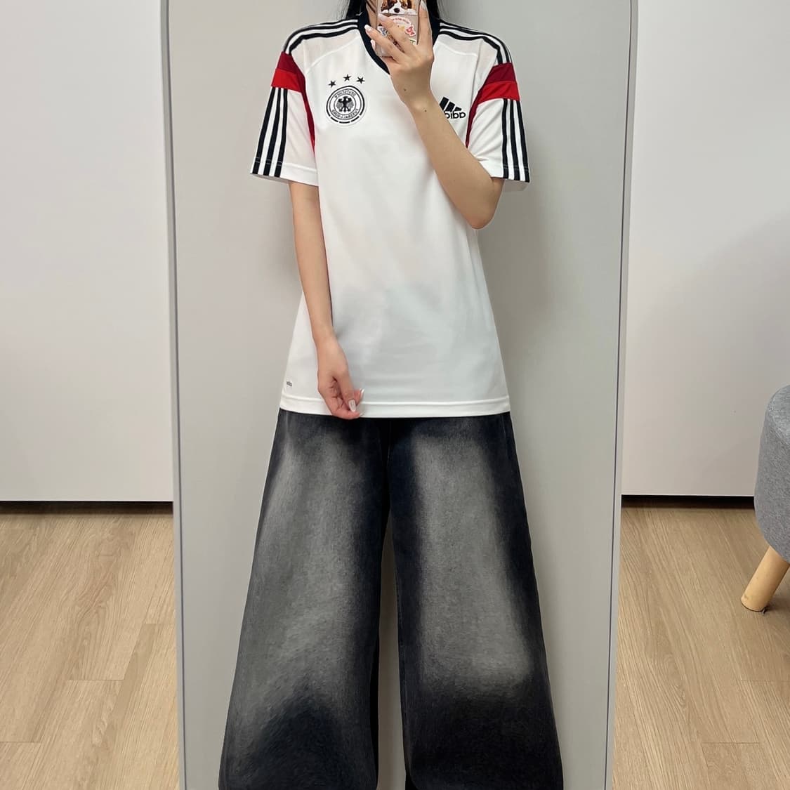 아디다스 14-15 독일 국대 화이트 반팔 유니폼 상품이미지1