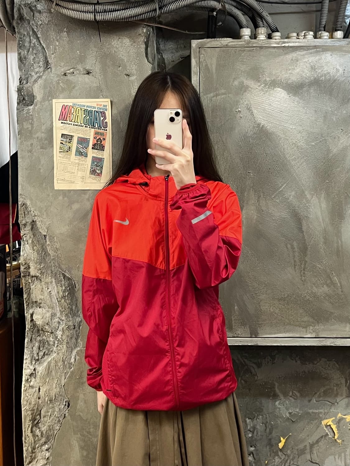 나이키 바람막이 레드 S #csz652 상품이미지2