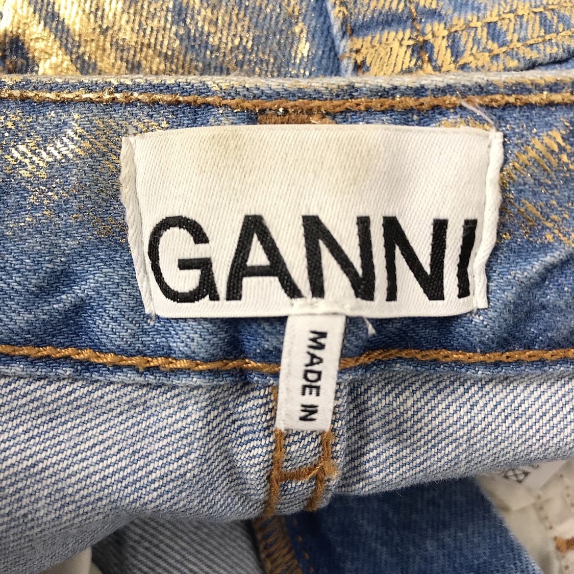 가니 GANNI 메탈릭 데님 팬츠 여성26 상품이미지7
