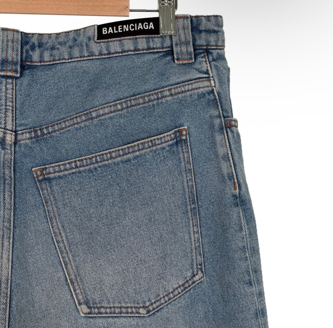 [31] 발렌시아가 남성 스케이터 데님 버뮤다 하프 반바지 쇼츠 연청 상품이미지5