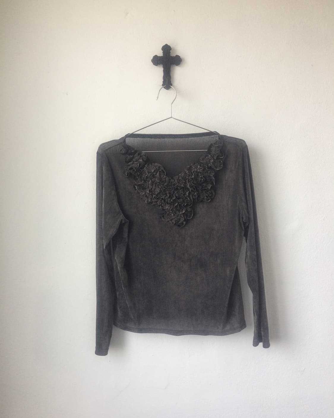 Fringe point velvet sleeve 상품이미지2