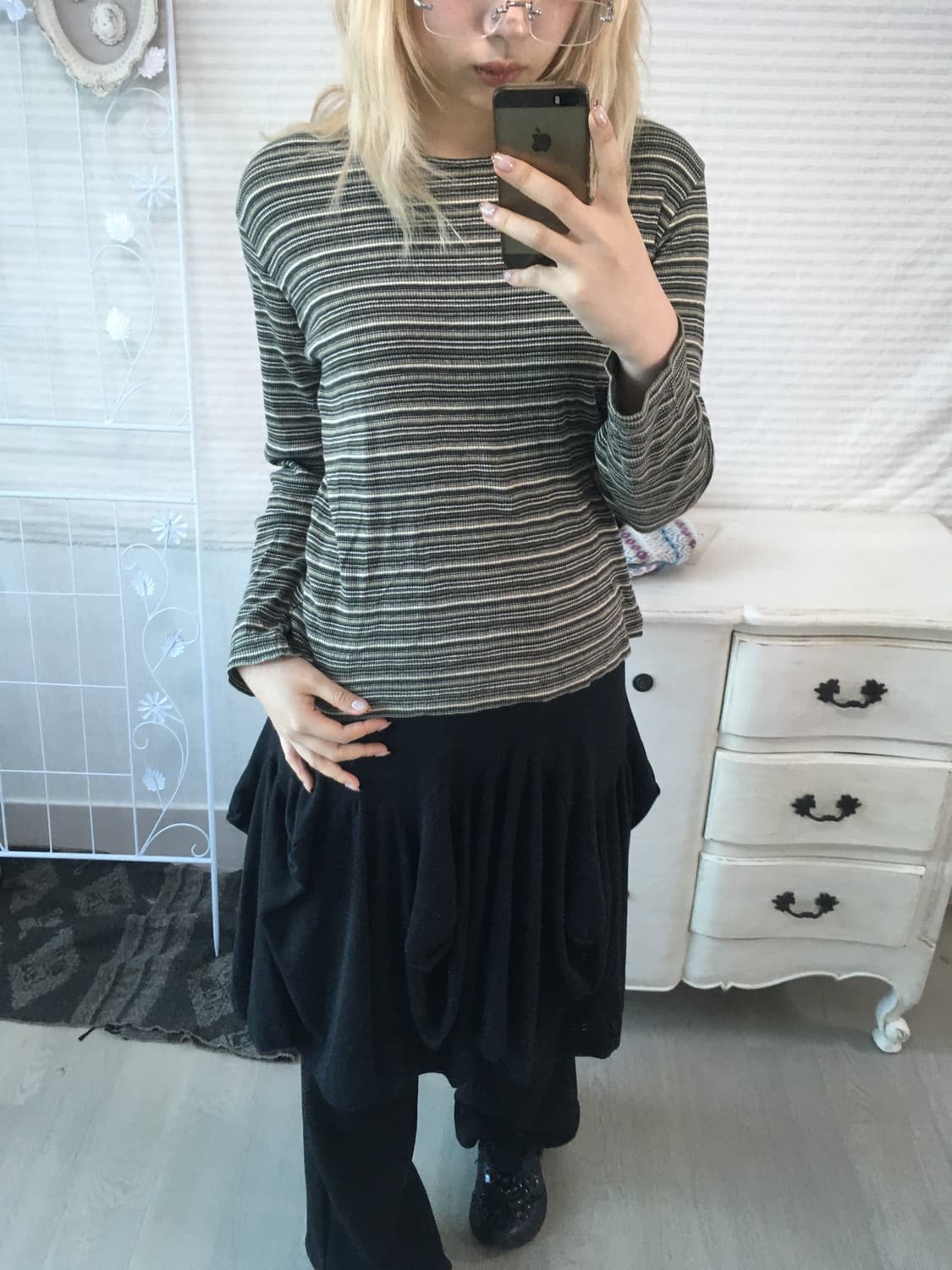 olive nerd stripe long sleeve 상품이미지3