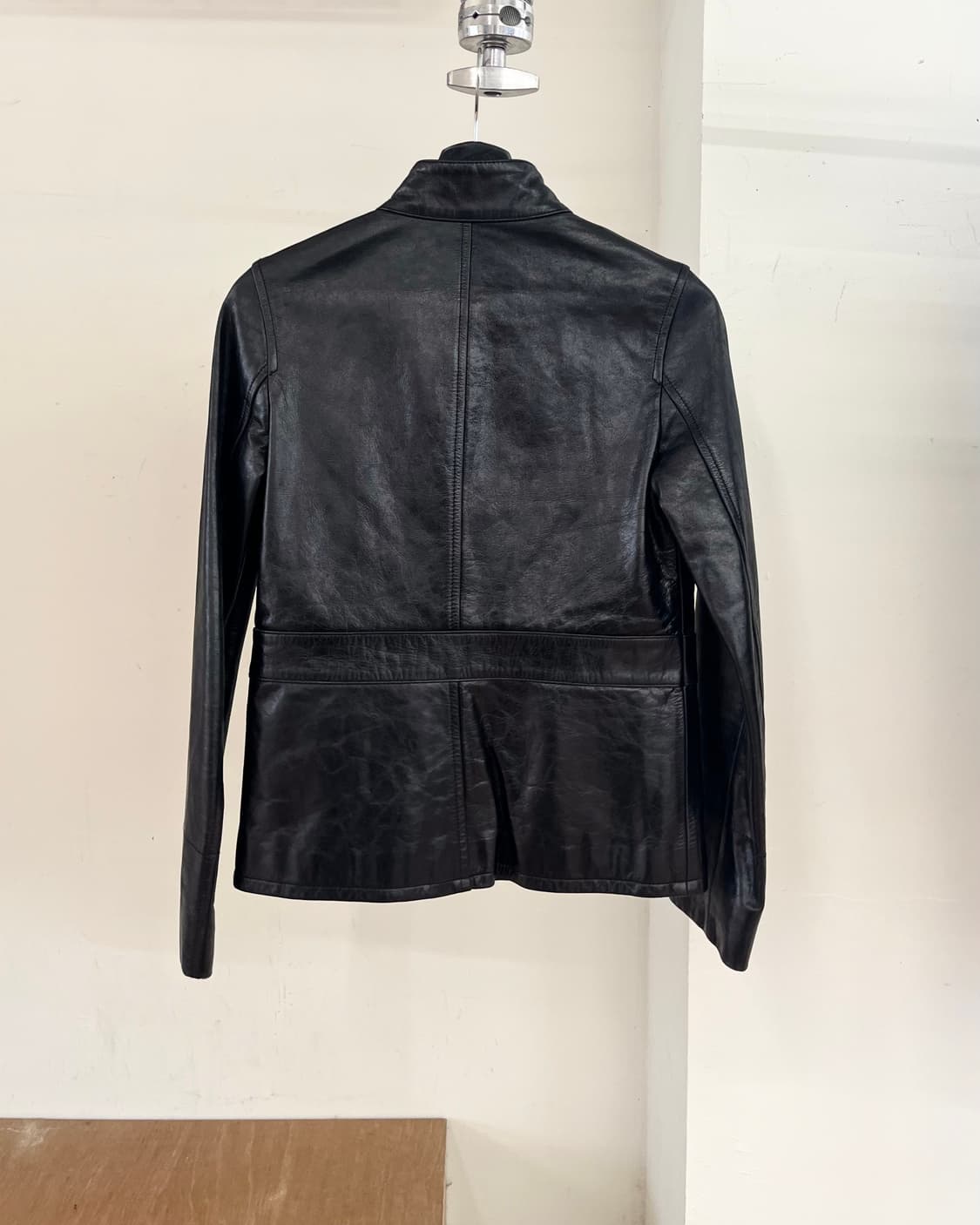 폴로 진스 블랙 카프 스킨 바이커 자켓 상품이미지6