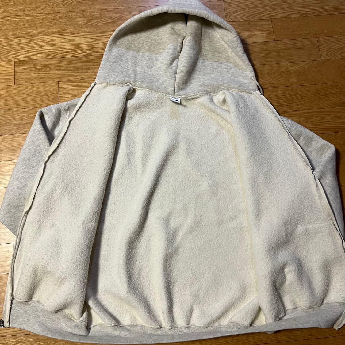 [XL] 90s USA 빈티지 러셀 후드집업 헤더 그레이 상품이미지2