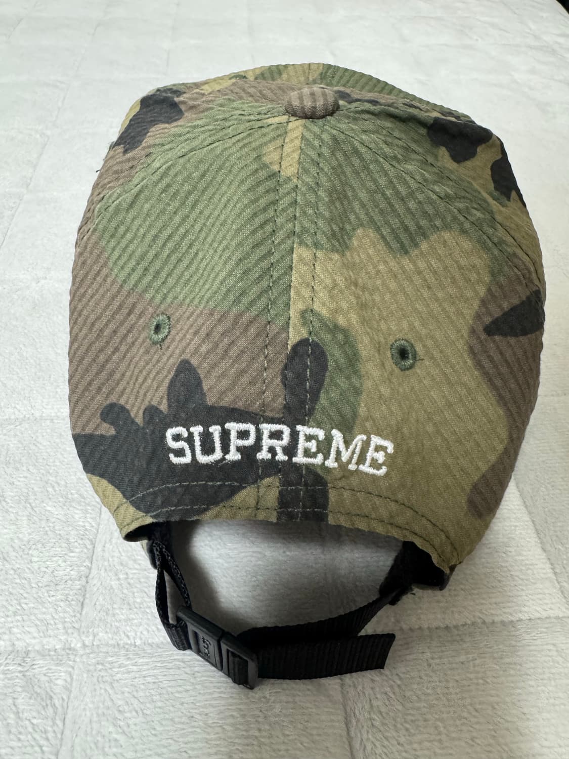 슈프림 S로고 시어서커 6패널 볼캡 우드랜드 카모 상품이미지2