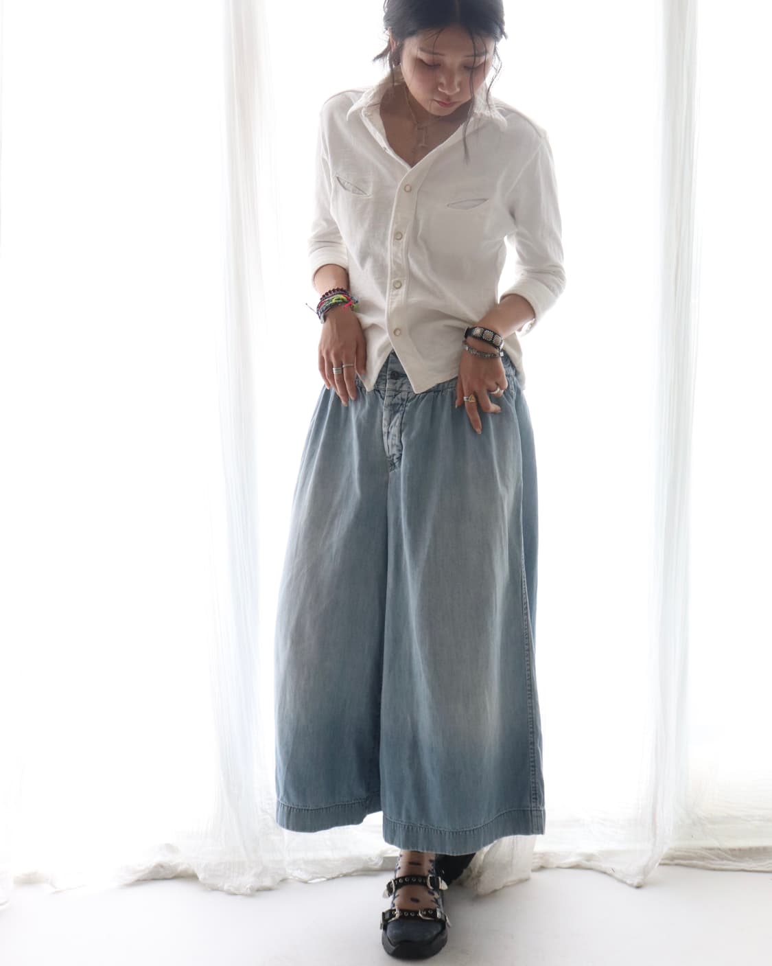 [45rpm] Light Denim Culottes Pants 상품이미지4