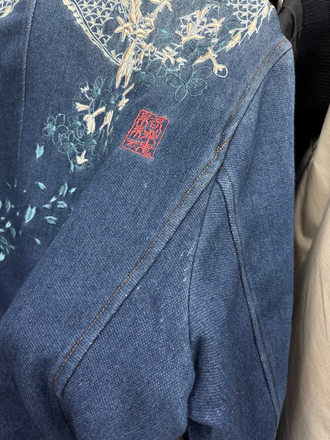 카라쿠리 타마시 오리엔탈 데님 바이커 자켓 상품이미지8