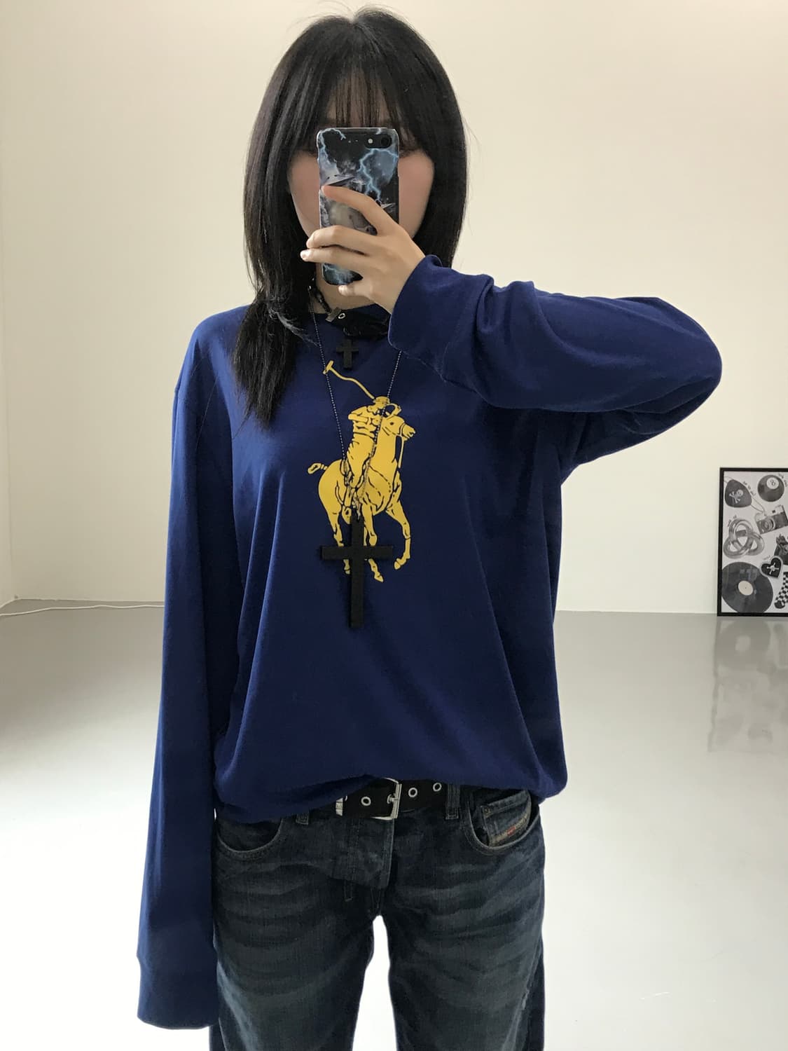 폴로 랄프로렌 블루 로고 롱슬리브 상품이미지1