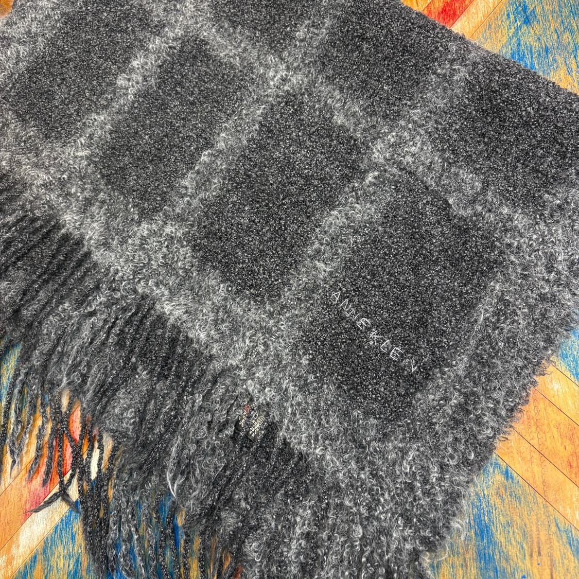 ANNE KLEIN 앤클라인 울 모헤어 부클 머플러 스카프 숄 상품이미지2