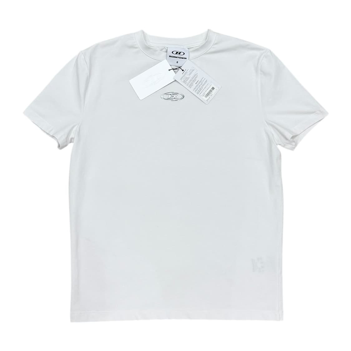 본투윈 실버 B로고 머슬핏 반팔티 화이트 2 상품이미지1